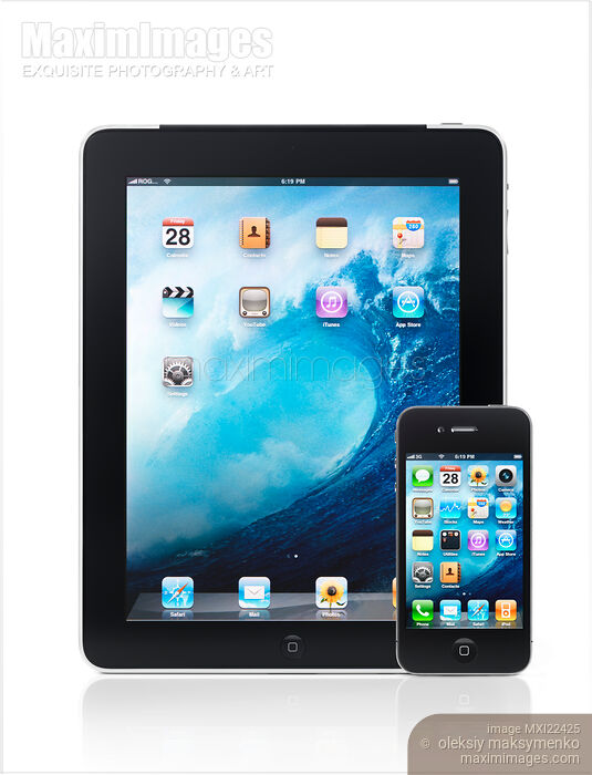 Stock photo of Apple iPad 3G and iPhone 4 Buy commercial use license at MaximImages