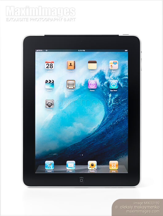 Apple iPad 3G Tablet Displaying Desktop Stock photo of Apple iPad 3G Tablet Displaying Desktop Buy commercial use license at MaximImages