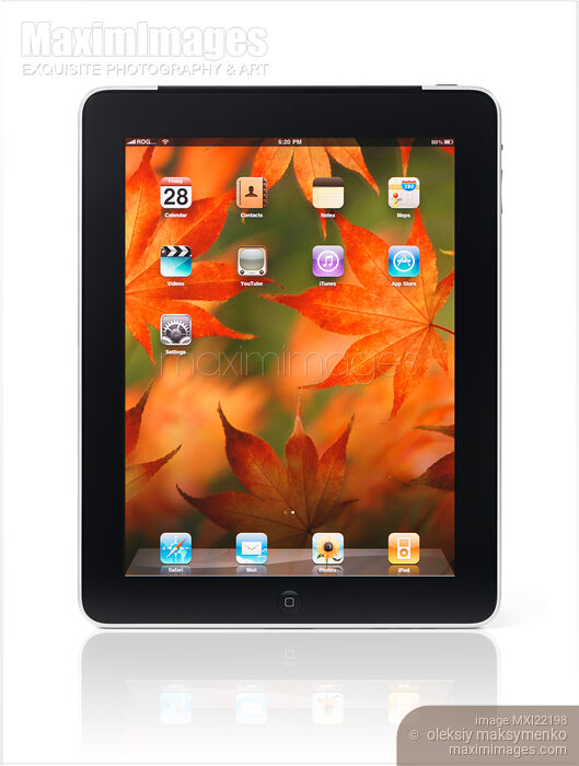 Apple iPad 3G Tablet Displaying Desktop Stock photo of Apple iPad 3G Tablet Displaying Desktop Buy commercial use license at MaximImages
