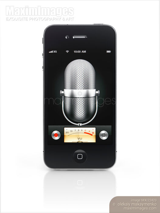 Stock photo of Apple iPhone 4 Smartphone Voice Recorder Buy commercial use license at MaximImages