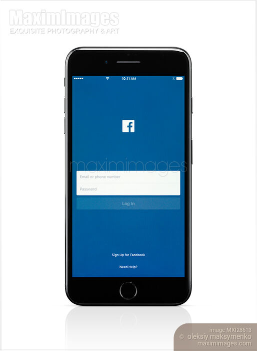 Stock photo of Apple iPhone 7 with Facebook on display Buy commercial use license at MaximImages