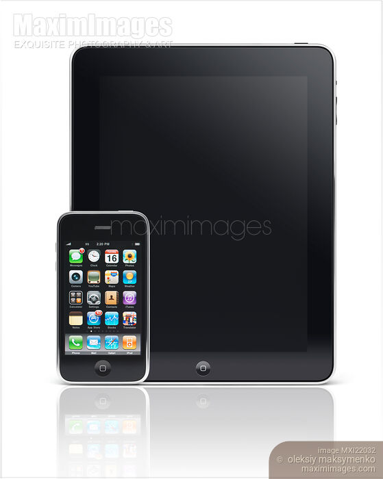 Stock photo of Apple iPhone and Apple iPad Buy commercial use license at MaximImages