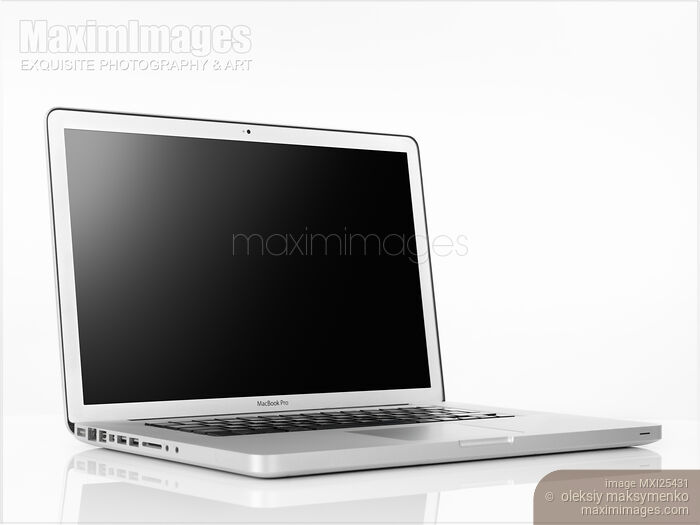 Apple Macbook Pro laptop on white Stock photo of Apple Macbook Pro laptop on white Buy commercial use license at MaximImages