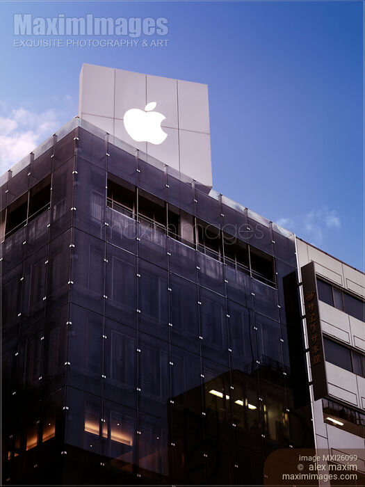 Stock photo of Apple store logo in Tokyo Japan Buy commercial use license at MaximImages