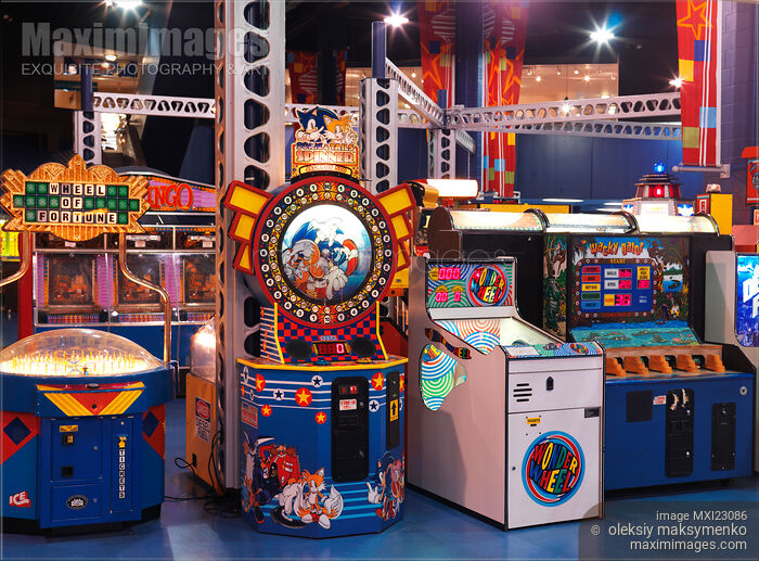 Stock photo of Arcade Game Venue Buy commercial use license at MaximImages