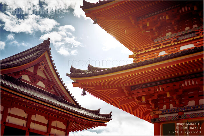 Architectural detail of Sanjunoto pagoda building at Kiyomizu-dera temple Kyoto Stock photo of Architectural detail of Sanjunoto pagoda building at Kiyomizu-dera temple Kyoto Buy commercial use license at MaximImages