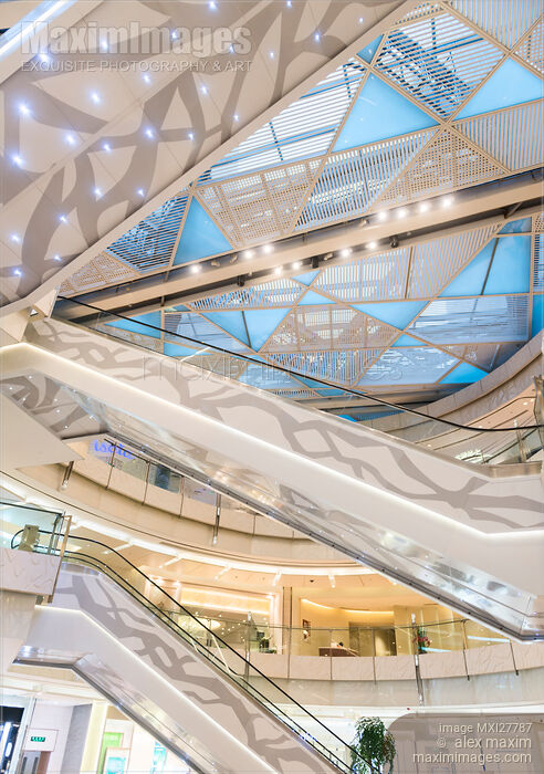 Stock photo of Architectural details of shopping mall in Shanghai Buy commercial use license at MaximImages