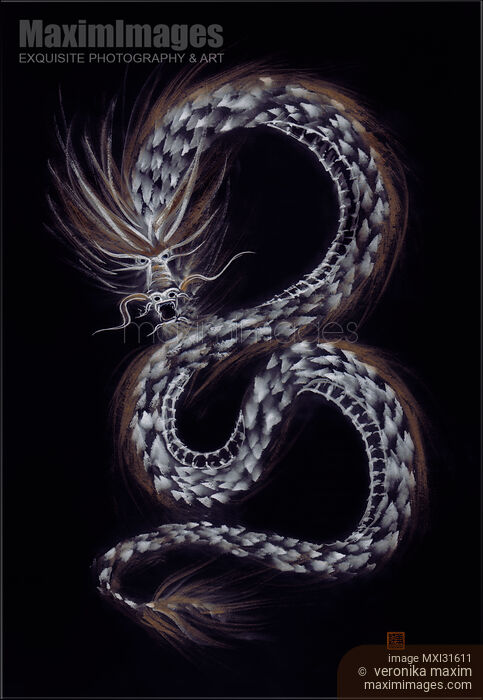 Asian mighty dragon artistic sumi-e design illustration on black Stock image of Asian mighty dragon artistic sumi-e design illustration on black Buy commercial use license at MaximImages