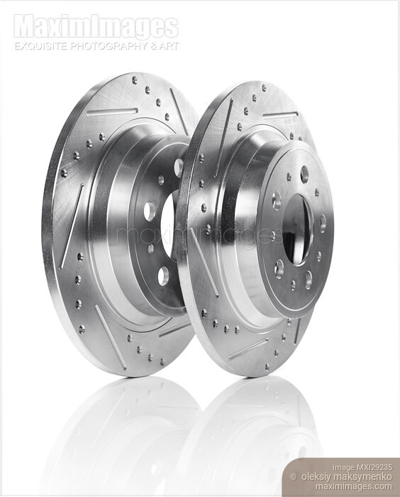 Auto parts Two Brake discs Rotors Stock photo of Auto parts Two Brake discs Rotors Buy commercial use license at MaximImages
