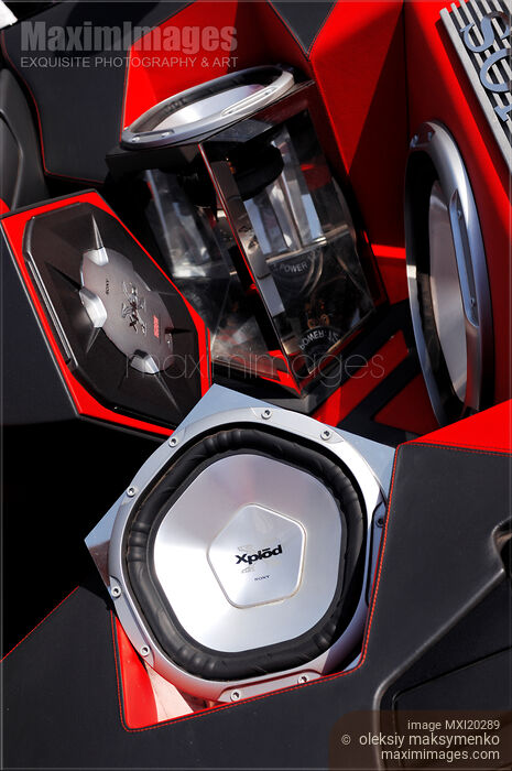 Stock photo of Auto sound audio system Sony Xplod Buy commercial use license at MaximImages
