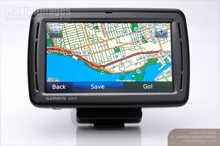 Stock photo of Automotive GPS Displaying a Road Map Buy commercial use license at MaximImages