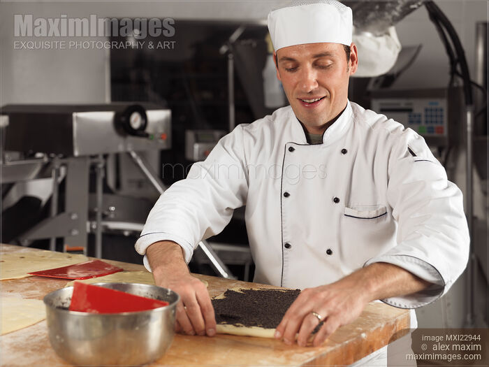 Stock photo of Baker Making Pastries Buy commercial use license at MaximImages