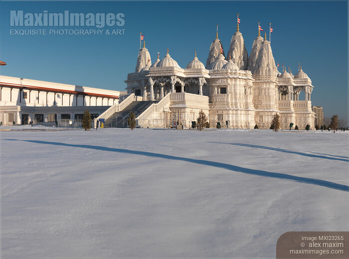 BAPS Shri Swaminarayan Mandir, Toronto Hindu Temple Stock photo of BAPS Shri Swaminarayan Mandir, Toronto Hindu Temple Buy commercial use license at MaximImages