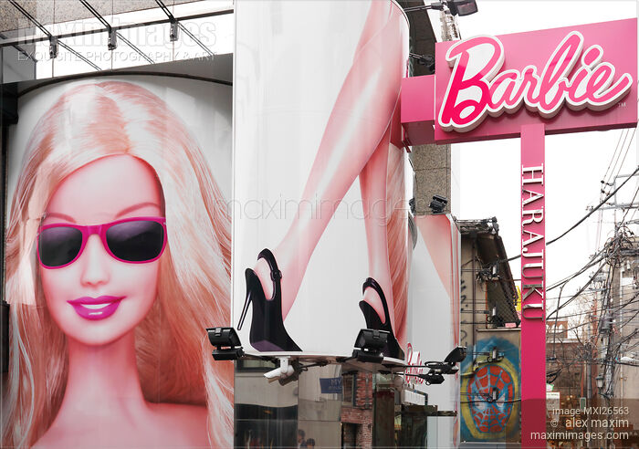Stock photo of Barbie store sign in Japan Buy commercial use license at MaximImages