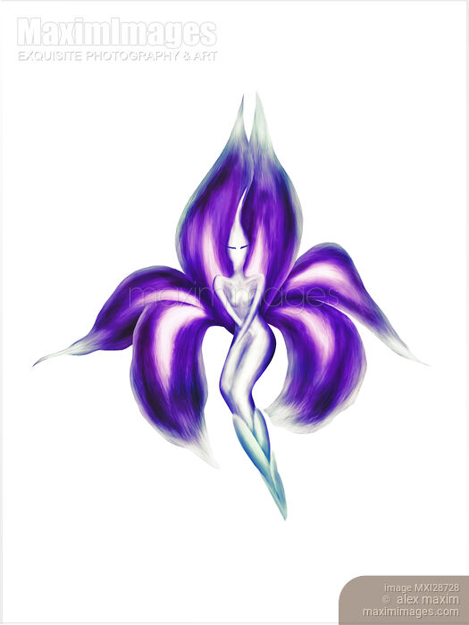 Stock image of Beautiful dancing lady flower artistic illustration Buy commercial use license at MaximImages