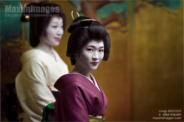 Beautiful Geisha Kyoto Geiko portrait with an expressive look Stock photo of Beautiful Geisha Kyoto Geiko portrait with an expressive look Buy commercial use license at MaximImages