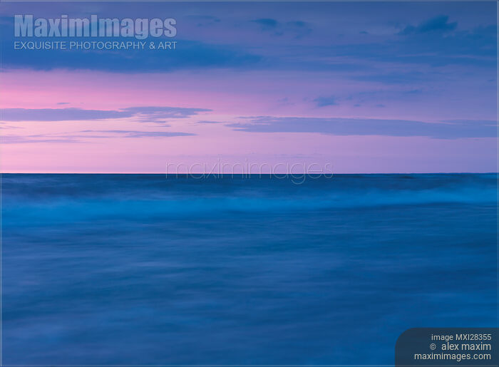 Beautiful light blue sunset nature scenery of lake Huron Ontario Stock photo of Beautiful light blue sunset nature scenery of lake Huron Ontario Buy commercial use license at MaximImages