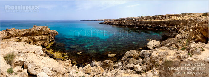 Stock photo of Beautiful View on Mediterranean Sea Cape Gkreko in Cyprus Buy commercial use license at MaximImages