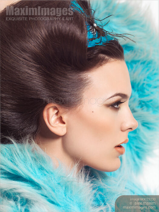 Stock photo of Beautiful Young Woman Profile Portrait Buy commercial use license at MaximImages