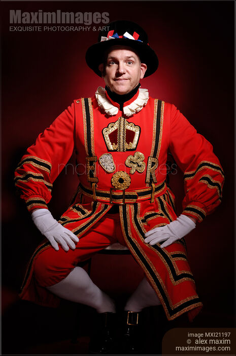 Beefeater Yeomen of the Guard Yeoman Warder in red uniform portrait Stock photo of Beefeater Yeomen of the Guard Yeoman Warder in red uniform portrait Buy commercial use license at MaximImages