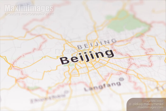 Stock photo of Beijing city map on GPS screen display Buy commercial use license at MaximImages