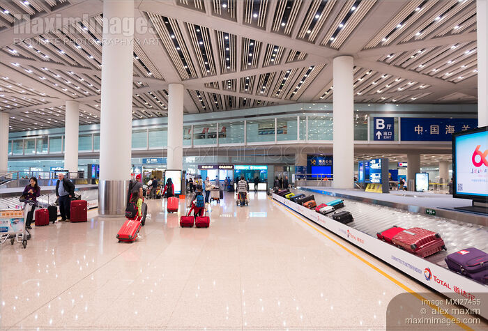 Beijing International Airport luggage pickup Stock photo of Beijing International Airport luggage pickup Buy commercial use license at MaximImages