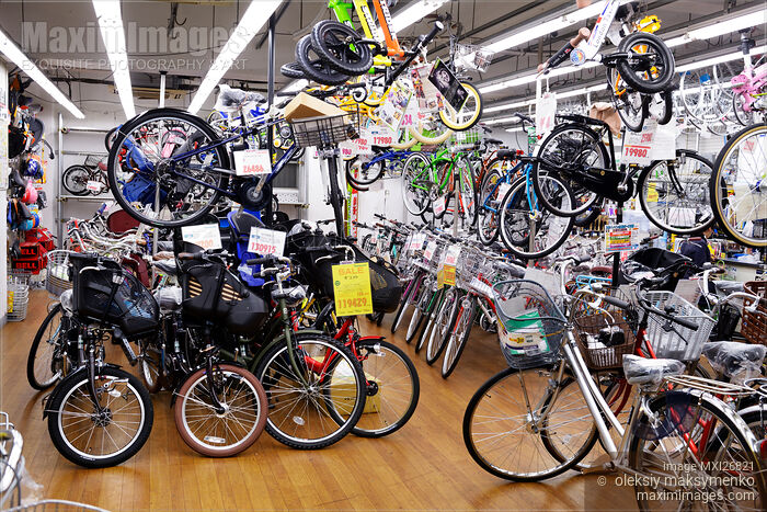 Bicycles in a store Stock photo of Bicycles in a store Buy commercial use license at MaximImages