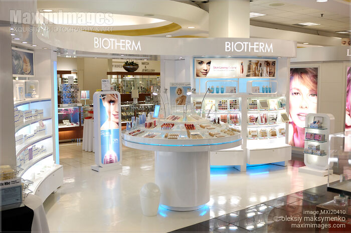 Stock photo of Biotherm Cosmetics Store Display Buy commercial use license at MaximImages