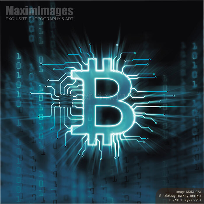 Stock image of Bitcoin cryptocurrency digital currency symbol conceptual illustration Buy commercial use license at MaximImages