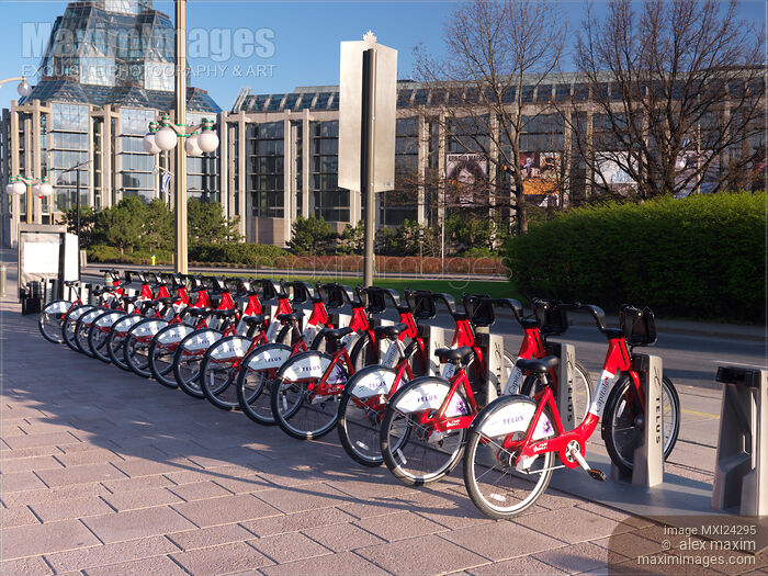 Stock photo of Bixi Bicycle Rental in Ottawa Canada Buy commercial use license at MaximImages