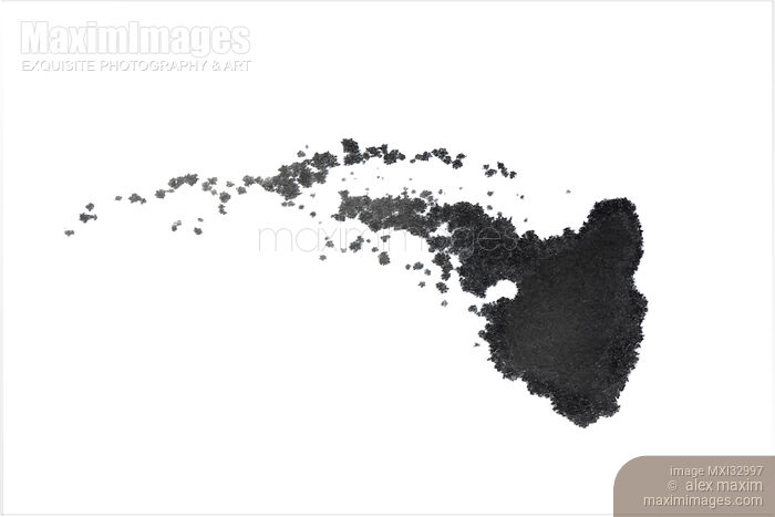 Black calligraphy ink stain on white background Stock image of Black calligraphy ink stain on white background Buy commercial use license at MaximImages