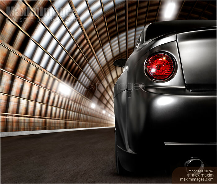 Stock photo of Black Car in a Tunnel Buy commercial use license at MaximImages