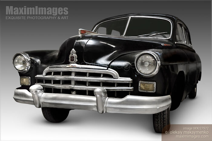 Black GAZ-12 ZIM retro Soviet governmental car Stock photo of Black GAZ-12 ZIM retro Soviet governmental car Buy commercial use license at MaximImages