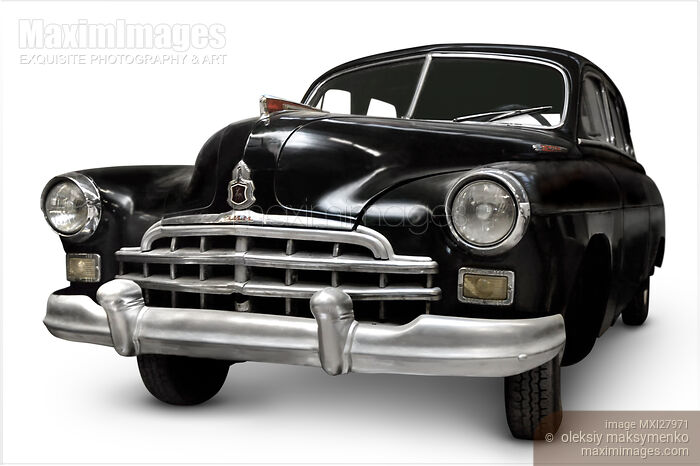 Stock photo of Black GAZ-12 ZIM vintage Russian car Buy commercial use license at MaximImages