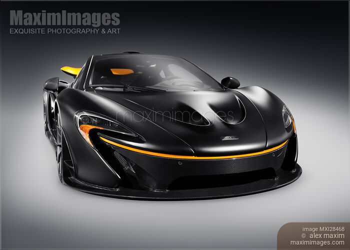 Stock photo of Black McLaren P1 plug-in hybrid supercar sports car Buy commercial use license at MaximImages