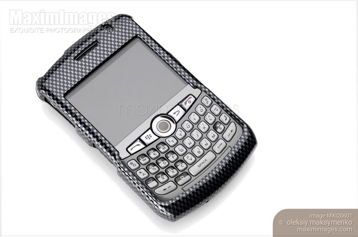 Stock photo of BlackBerry in a Carbon Fiber Case Buy commercial use license at MaximImages