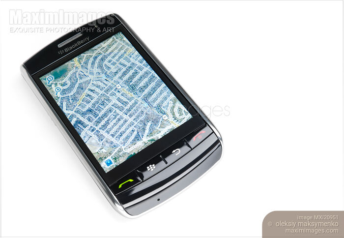 BlackBerry Storm Smartphone with GPS Stock photo of BlackBerry Storm Smartphone with GPS Buy commercial use license at MaximImages