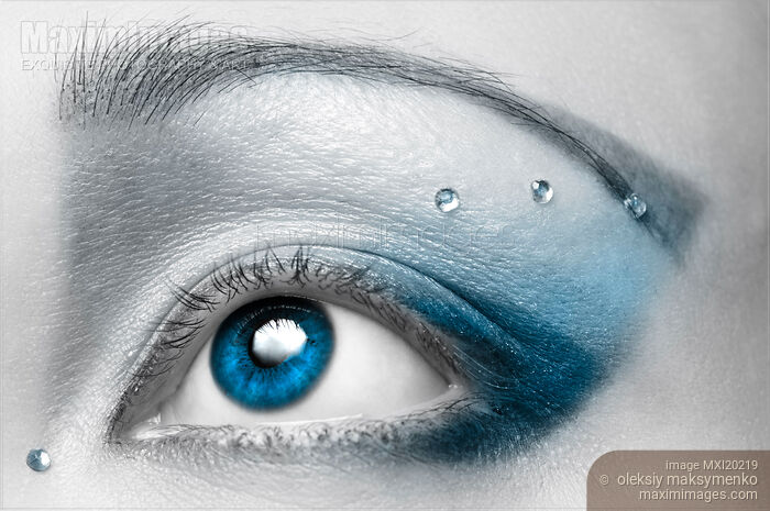 Blue Eye with Artistic Make-up Stock photo of Blue Eye with Artistic Make-up Buy commercial use license at MaximImages