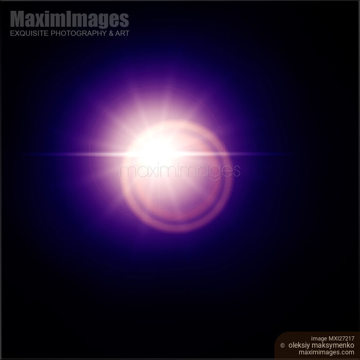 Stock image of Blue Lens Flare sun effect Buy commercial use license at MaximImages