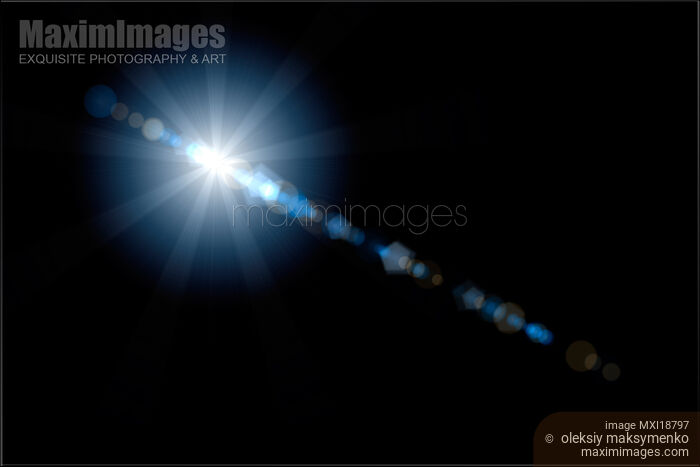Stock image of Blue sun lens flare graphic effect Buy commercial use license at MaximImages