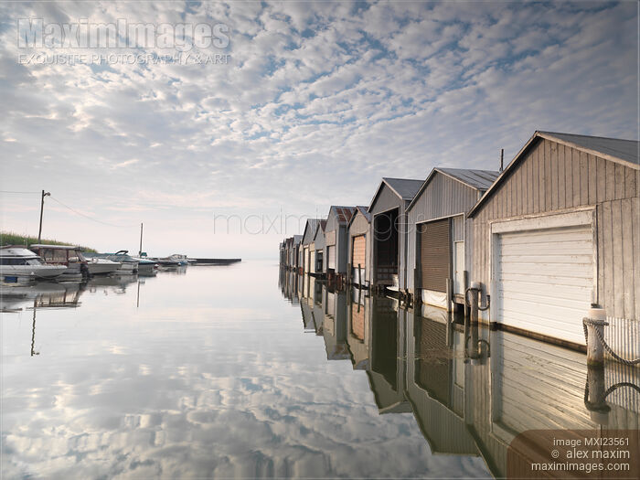 Boat Houses at Lake Erie Stock photo of Boat Houses at Lake Erie Buy commercial use license at MaximImages