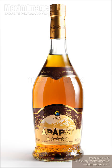 Stock photo of Bottle Ararat Armenian Brandy Buy commercial use license at MaximImages