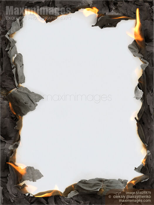 Stock photo of Burning Ashes Revealing White Background Buy commercial use license at MaximImages