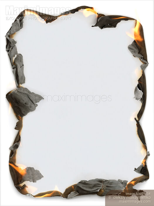 Stock photo of Burning Sheet of Paper Buy commercial use license at MaximImages