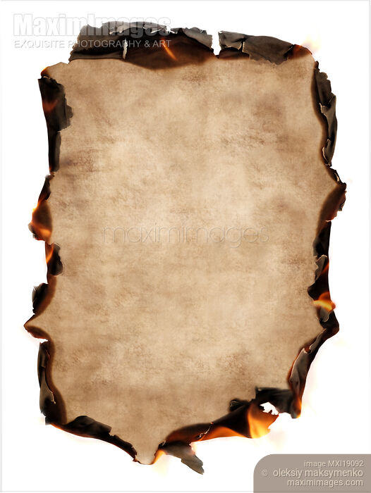 Stock photo of Burning Vintage Paper Buy commercial use license at MaximImages