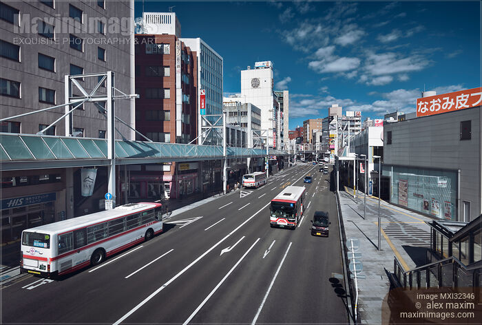 Buses on the city streets of Gifu Japan Stock photo of Buses on the city streets of Gifu Japan Buy commercial use license at MaximImages