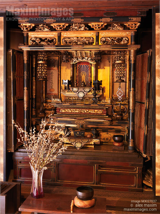 Stock photo of Butsudan Japanese Buddhist altar Buy commercial use license at MaximImages