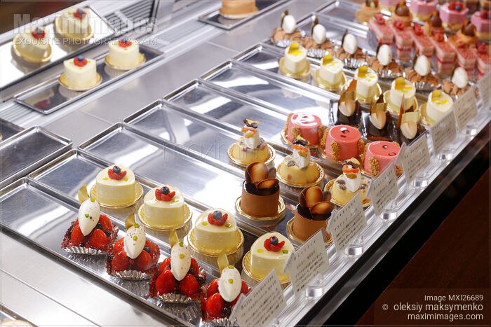 Stock photo of Cakes at Japanese patisserie shop Buy commercial use license at MaximImages