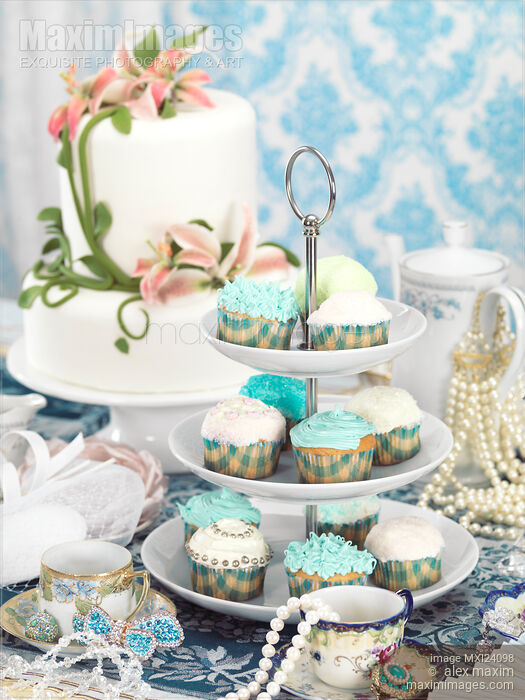 Cakes, jewelry and accessories still life Stock photo of Cakes, jewelry and accessories still life Buy commercial use license at MaximImages