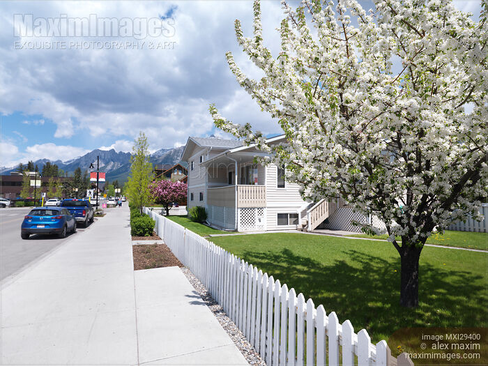 Canmore town Alberta springtime scenery Stock photo of Canmore town Alberta springtime scenery Buy commercial use license at MaximImages